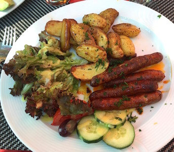 Merguez-légumes-pommes rissolées