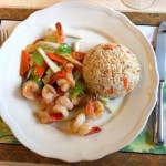 Crevettes aux légumes