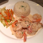 Queues de gambas flambées au whisky et au miel