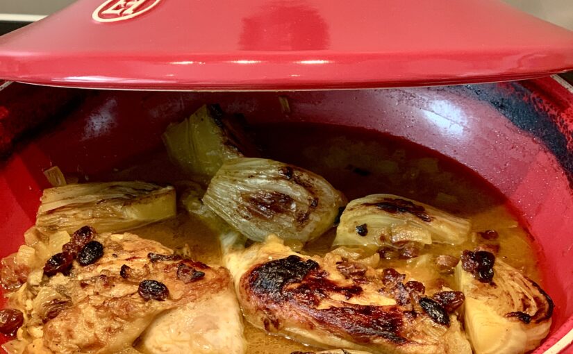 Tajine de poulet au fenouil et aux épices