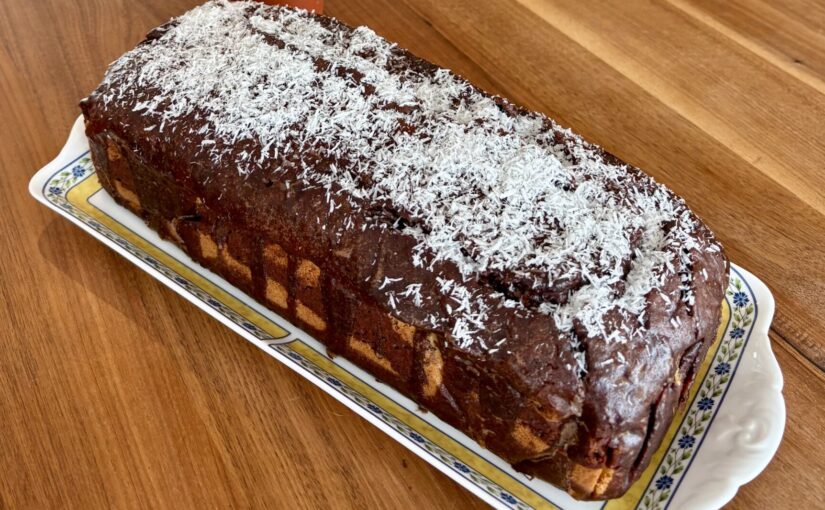 Cake marbré chocolat – noix de coco