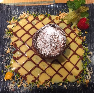 Fondant aux chocolats noir et blanc