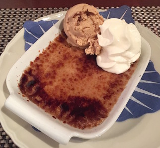 Crème brûlée au pain d'épices, glace cannelle